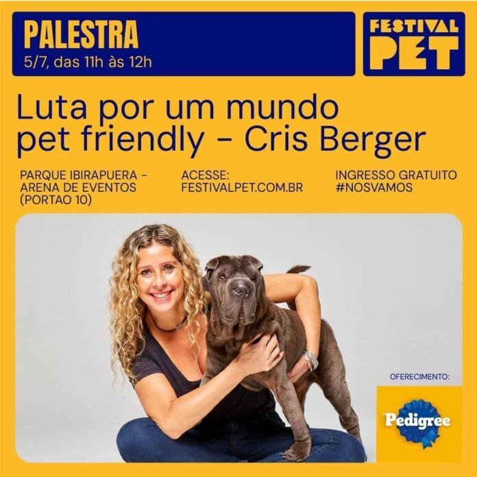 Do luto à ação: Cris Berger homenageia a pet Ella no Festival Pet com palestra inspiradora