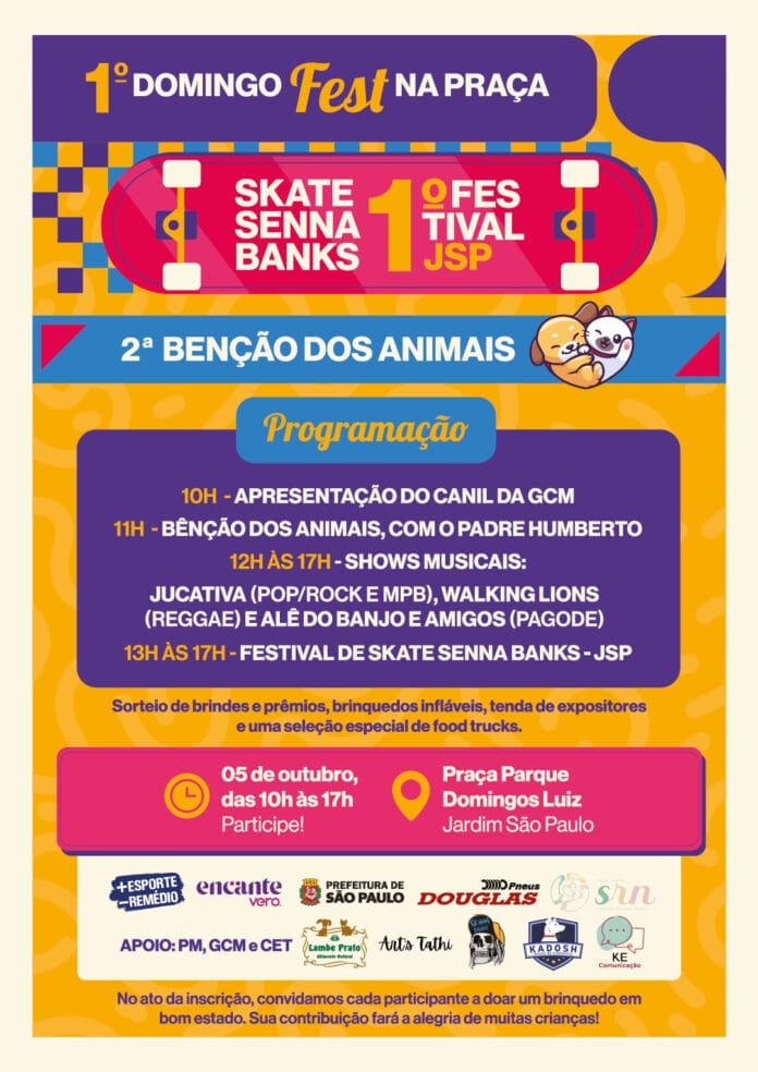 Diversão, cultura e pets no 1º Domingo Fest na Praça