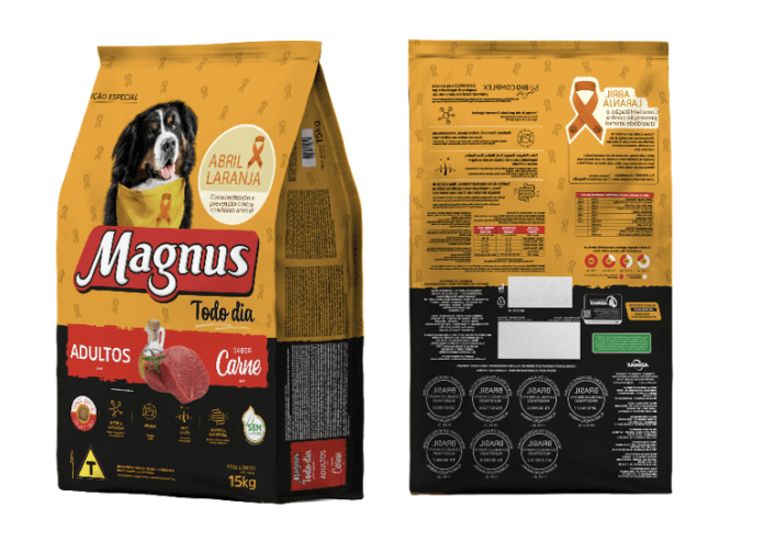 Adimax veste Magnus de laranja pelo segundo ano e une embalagem especial à causa do bem-estar animal