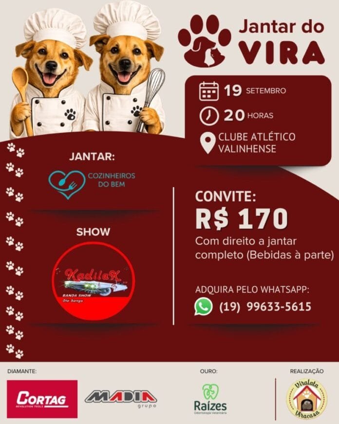 Jantar do Vira reúne apoiadores do Projeto ViraLata ViraCasa em Valinhos